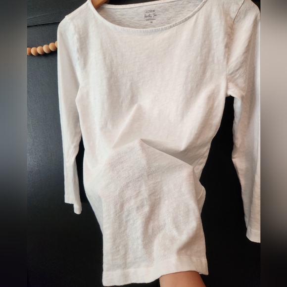 Women's J. Crew White Long Sleeve Painter Tee - Picture 5 of 5